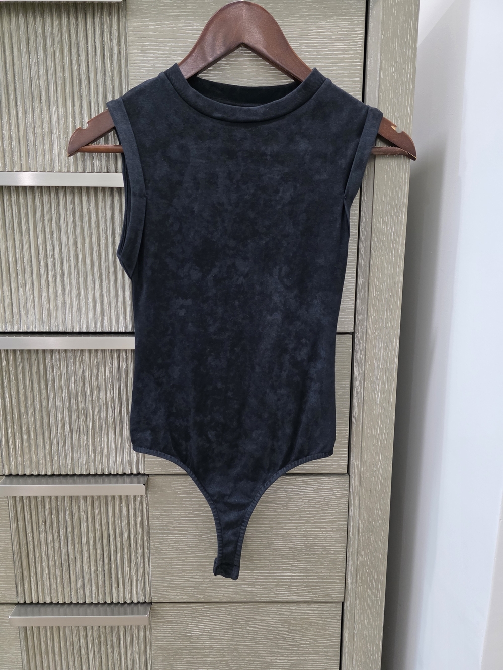 ASOS DESIGN Black Acid Wash Sleeveless Bodysuit | US 0 / EU 32